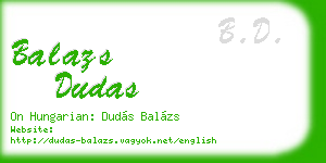 balazs dudas business card