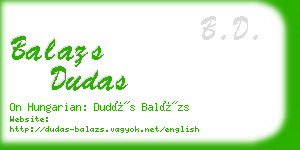 balazs dudas business card